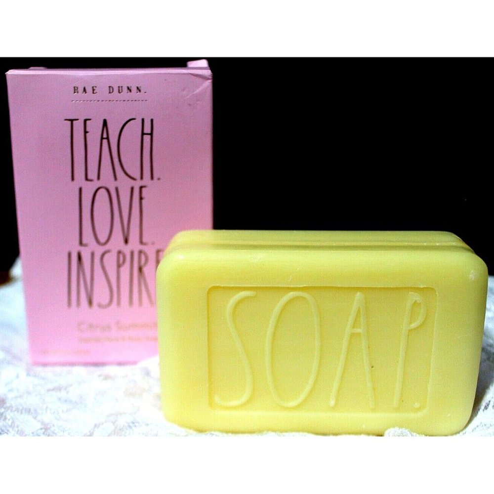 RAE DUNN Bar Soap Teach Love Inspire Citrus Summit Natural Hand Body Scented NEW